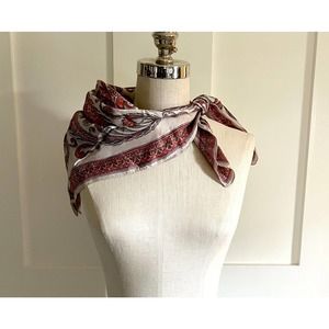 Vintage Italian Scarf with Fleur de Lis pattern. Made in Italy.